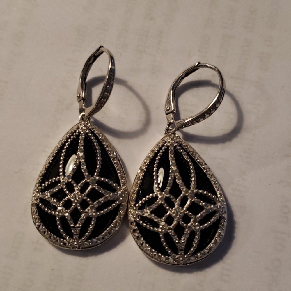 Sterling Silver/CZ earrings - Picture 2 of 5